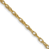 14K 24 inch Carded 1.35mm Cable Rope with Spring Ring Clasp Chain