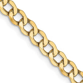 14K 24 inch 4.3mm Semi-Solid Curb with Lobster Clasp Chain