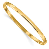 14k 4mm Solid Polished Half-Round Slip-On Round Bangle Bracelet
