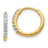 14k 1/6 carat Diamond Hinged Hoop Earrings