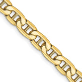 14K 24 inch 5.5mm Semi-Solid Anchor with Lobster Clasp Chain