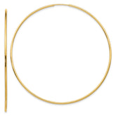 14k 1.2x63mm Polished Endless Tube Hoop Earrings
