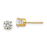 14k 5mm Round CZ Stud Earrings