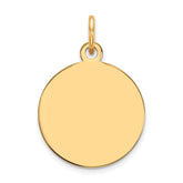 14k Plain .027 Gauge Round Engravable 15mm Disc Charm