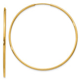 14k 1.2x46mm Polished Endless Tube Hoop Earrings