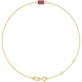 14K Yellow Gold Natural Pink Tourmaline 6 1/2-7 1/2" Bracelet