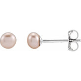 Sterling Silver Cultured Pink Freshwater Pearl Earrings