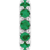 14K White Gold Lab-Grown Emerald Spacer Charm/Pendant