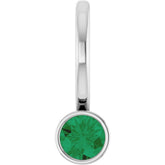 Sterling Silver Natural Emerald Charm/Pendant