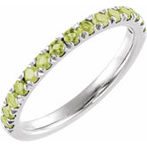 Sterling Silver Natural Peridot Stackable Ring