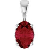 Sterling Silver Lab-Grown Ruby Pendant