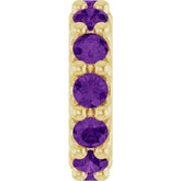 18K Yellow Gold-Plated Sterling Silver Natural Amethyst Spacer Charm/Pendant