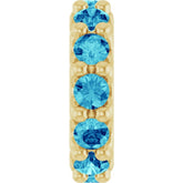 18K Yellow Gold-Plated Sterling Silver Natural Blue Zircon Spacer Charm/Pendant