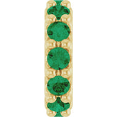18K Yellow Gold-Plated Sterling Silver Lab-Grown Emerald Spacer Charm/Pendant
