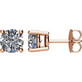 Round 4-Prong Lightweight Stud Earrings