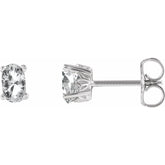 Oval 4-Prong Scroll Setting® Stud Earrings