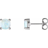 Round 4-Prong Cabochon Earrings