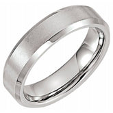 Tungsten Beveled Edge Band
