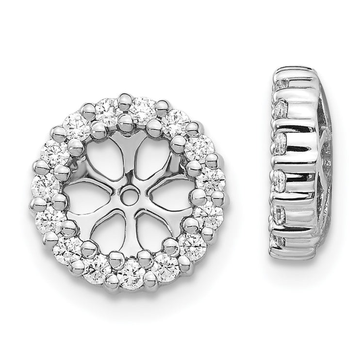 14k White Gold 1/2 carat Diamond Circle Earring Jackets