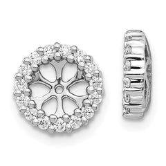 14k White Gold 1/2 carat Diamond Circle Earring Jackets