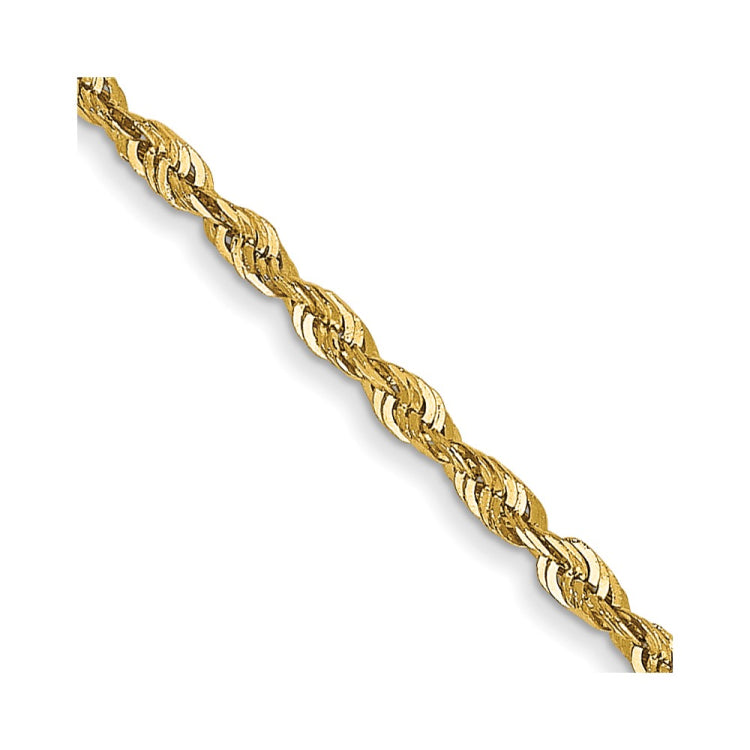 14K 20 inch 1.5mm Ultra Diamond-cut Rope with Lobster Clasp Chain