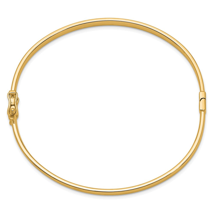14k Polished 4.00mm Hinged Oval Bangle Bracelet