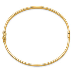14k Polished 4.00mm Hinged Oval Bangle Bracelet