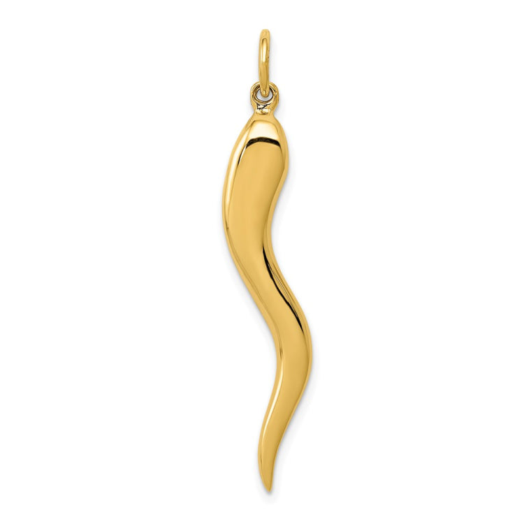 14k Large 3-D Italian Horn Charm