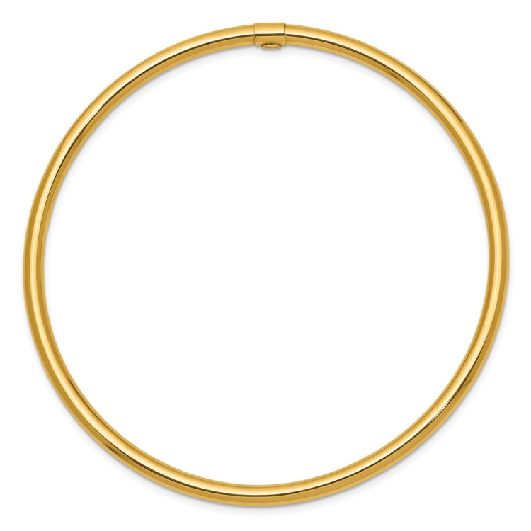 14k Polished Round Tube 3.00mm Slip-on Round Bangle Bracelet