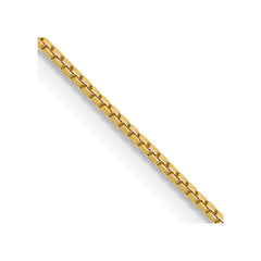 14K 22 inch .9mm Box with Lobster Clasp Chain