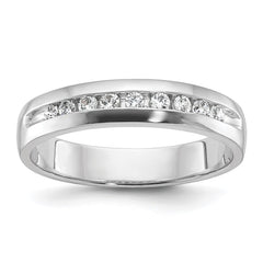IBGoodman 14k White Gold 1/4 carat Lab Grown Diamond VS/SI+ G+ Nine Stone Complete Polished Men's Ring