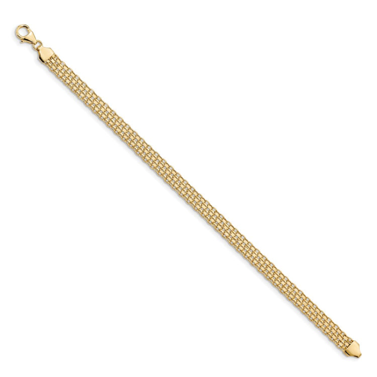 14k Polished 6.2mm Fancy Bismark Link 7.5 inch Bracelet