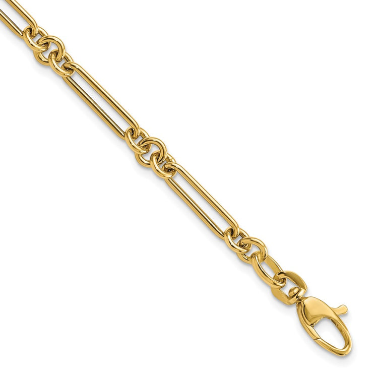 14K Polished Fancy Figaro Link 7.5 inch Bracelet