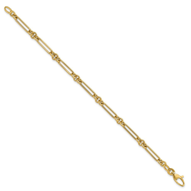 14K Polished Fancy Figaro Link 7.5 inch Bracelet