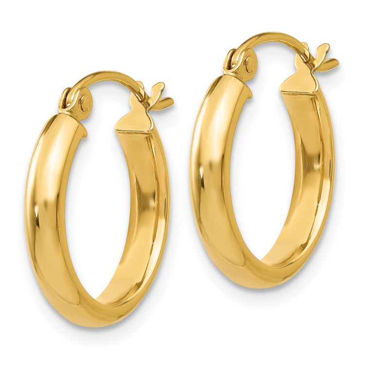 14k 2.75x12mm Round Tube Hoop Earrings
