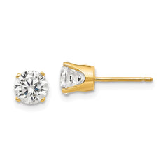 14k 5.5mm Round CZ Stud Earrings