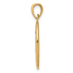 14k Polished and Satin Solid Miraculous Medal Oval Pendant