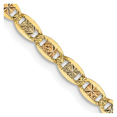 14K 24 inch 2.75mm Tri-color Pav� Valentino with Lobster Clasp Chain