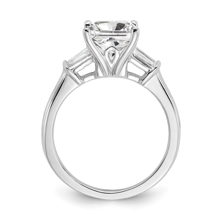 14k White Gold 2 carat Certified Lab Grown Diamond VS+ F+ Princess Complete Three Stone Engagement Ring
