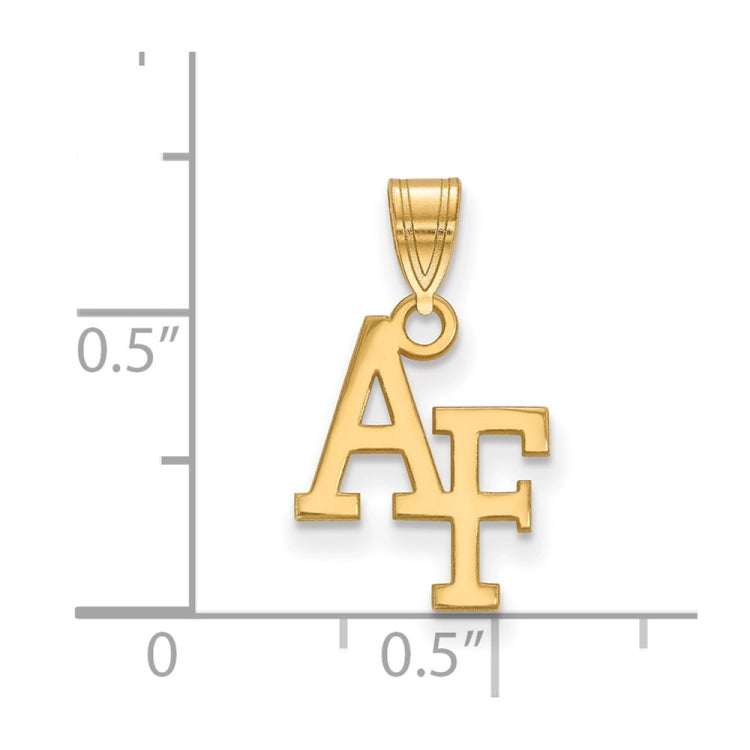 14k Gold LogoArt United States Air Force Academy A-F Small Pendant