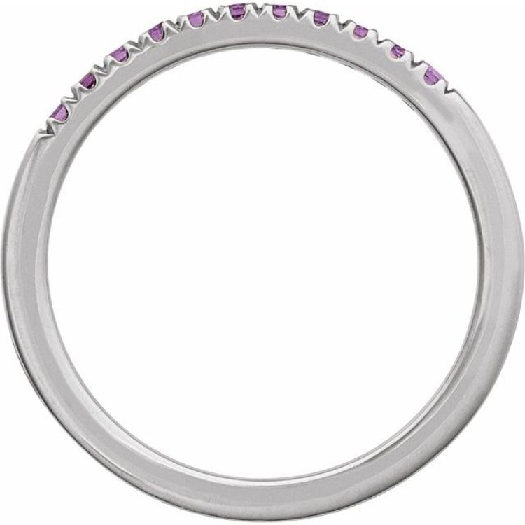 Sterling Silver Natural Amethyst Stackable Ring