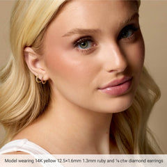 14K Yellow Gold 1/6 CTW Lab-Grown Diamond Hinged 10 mm Hoop Earrings