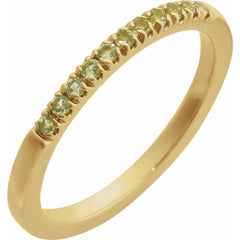 10K Yellow Gold Natural Peridot Stackable Ring