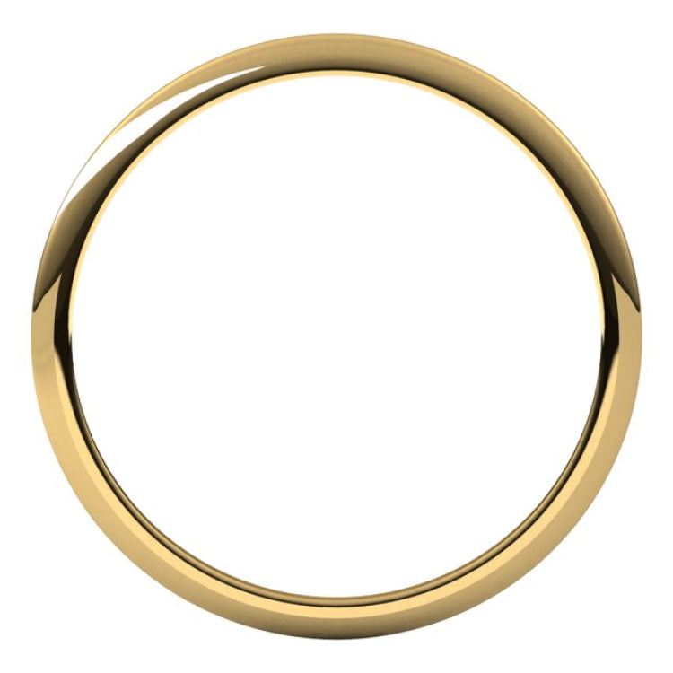 14K Yellow Gold 1 mm Half Round Band Size 7