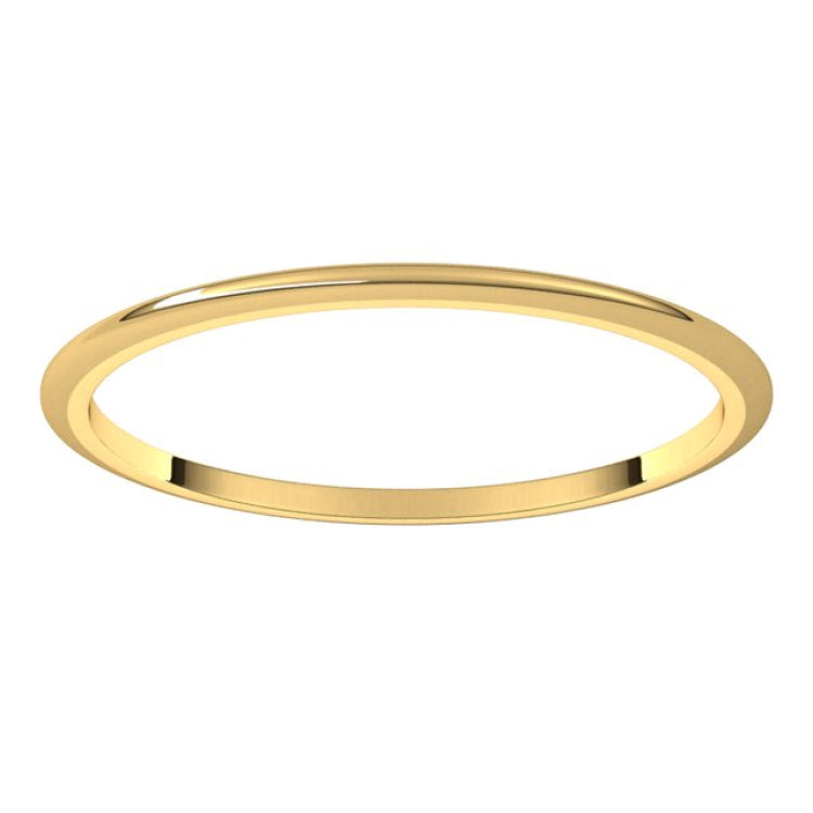 10K Yellow Gold 1 mm Half Round Band Size 6