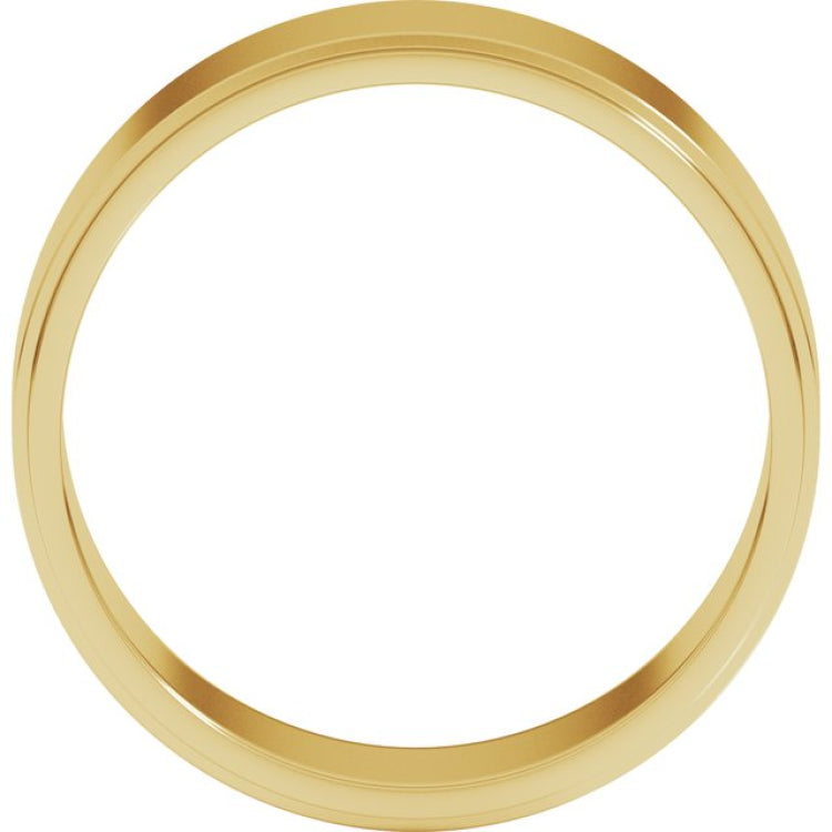 14K Yellow Gold 7 mm Stepped-Edge Flat Band Size 9.5