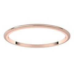 14K Rose Gold 1 mm Half Round Band Size 6.5