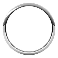 14K White Gold 1 mm Half Round Band Size 4.5