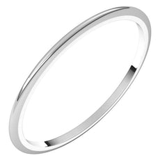 Platinum 1 mm Half Round Band Size 7