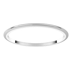Platinum 1 mm Half Round Band Size 7